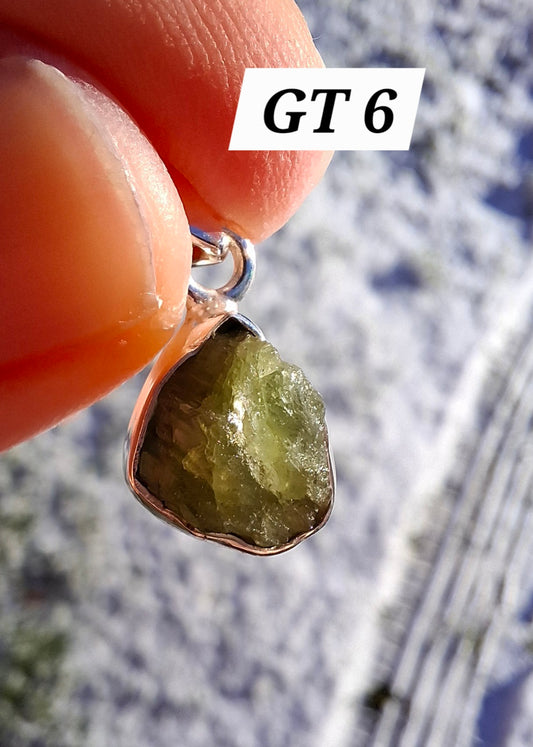 Green Tourmaline Pendant, 925 Silver, Crystal (Ref: GT6)