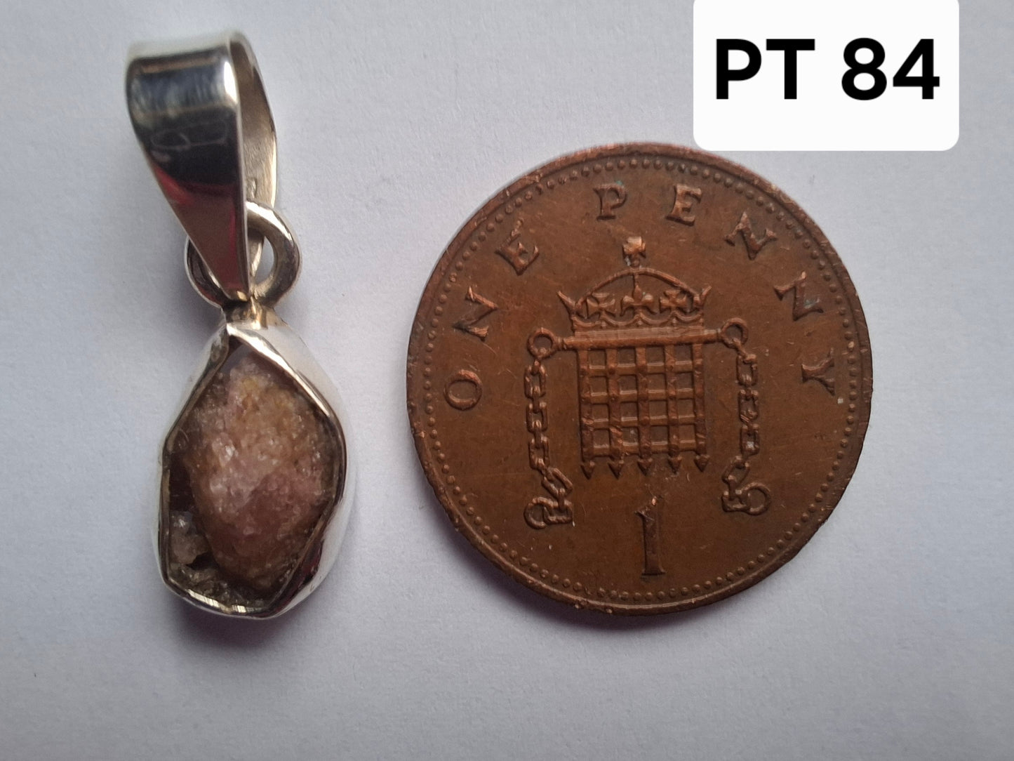 Pink Tourmaline Pendant, 925 Silver, Crystal (Ref: PT84)