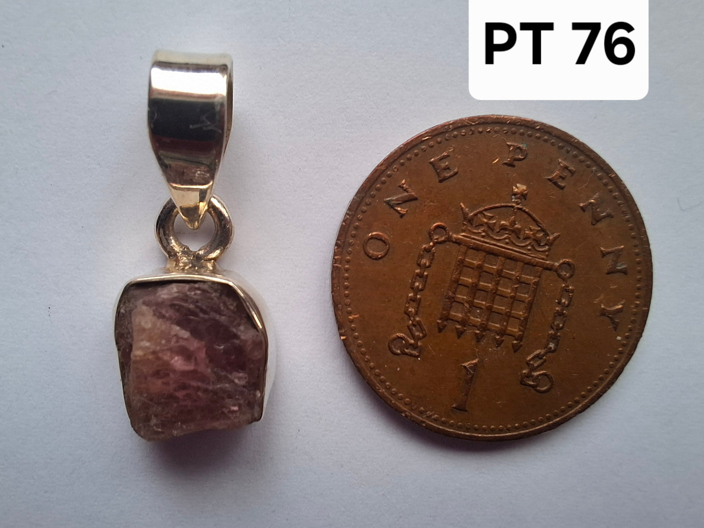 Pink Tourmaline Pendant, 925 Silver, Crystal (Ref: PT76)