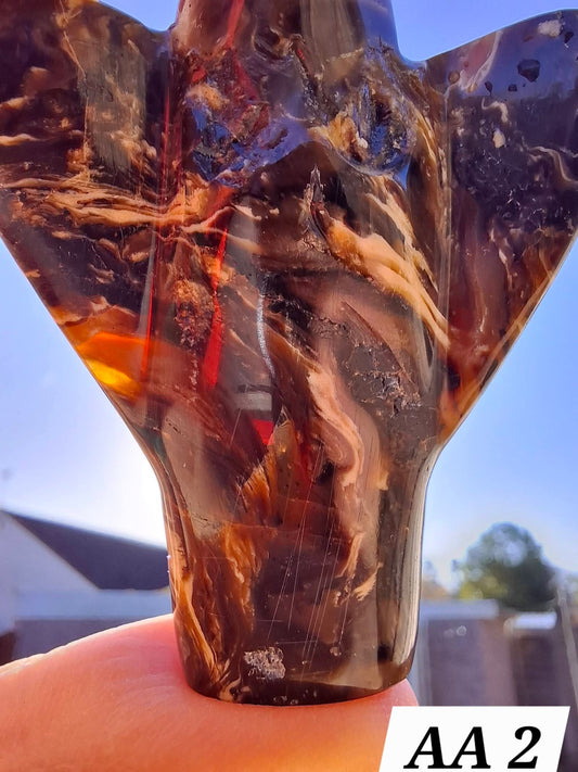 Red Amber Angel, 17.96g, Carving, Fossil (Ref: AA2)