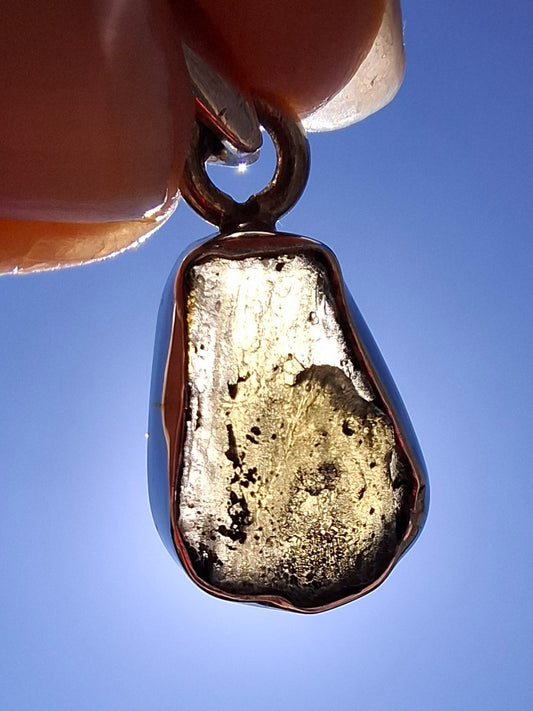 Moldavite Pendant, 925 Silver, Tektite (Ref: P6)