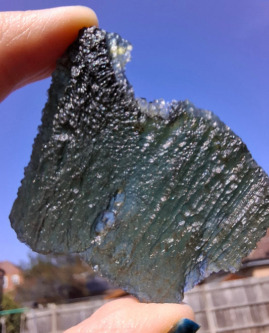 Moldavite Piece, ANGEL CHIME, CHLUM MAROUSKOVO POLE, 23.61g, Tektite (Ref: 1165)