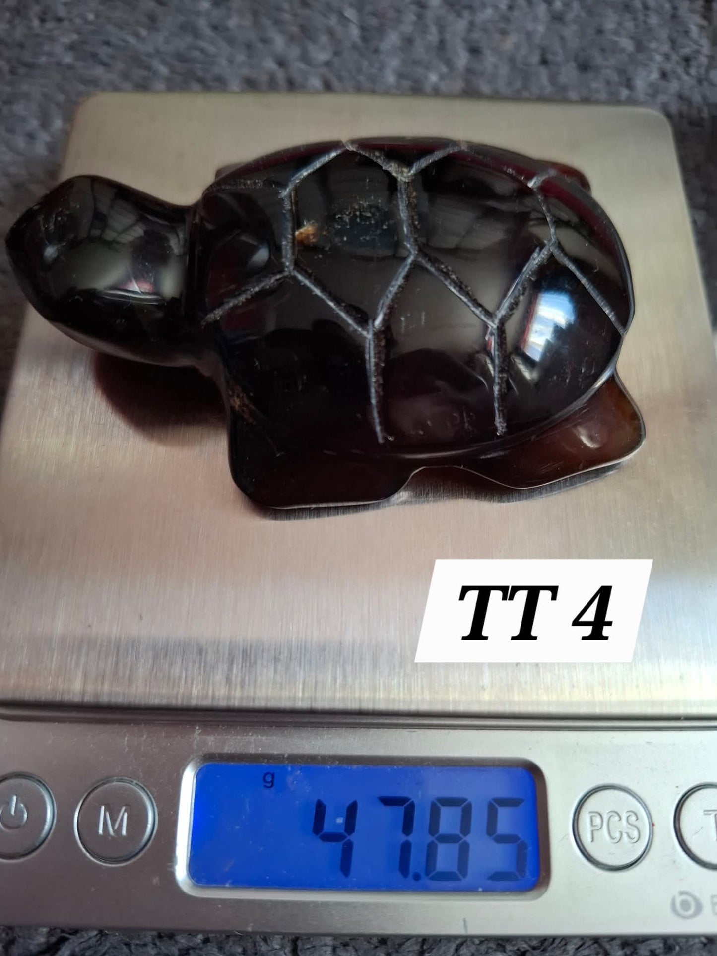 Red Amber Turtle, 47.85g, Carving, Fossil (Ref: TT4)