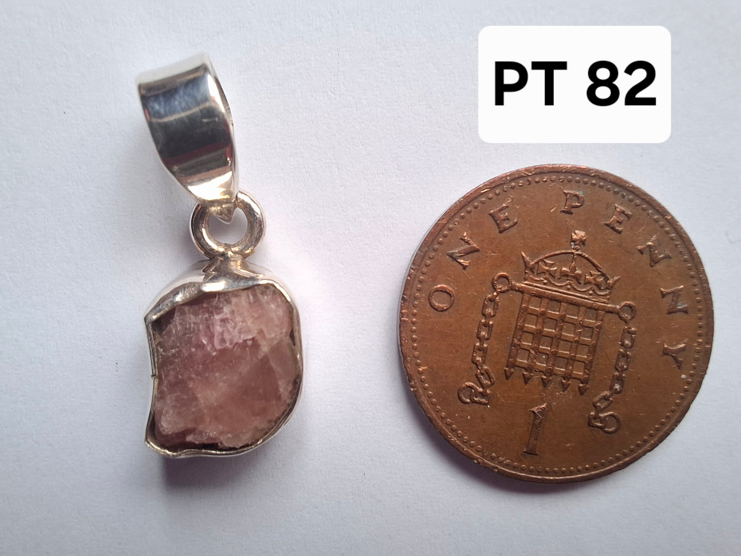 Pink Tourmaline Pendant, 925 Silver, Crystal (Ref: PT82)