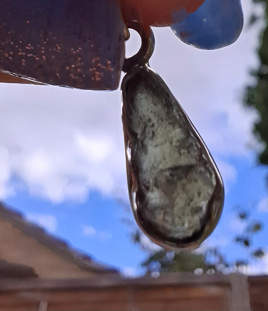 Moldavite Pendant, 925 Silver, Tektite (Ref: P73)