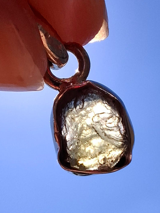 Moldavite Pendant, 925 Silver, Tektite (Ref: P49)