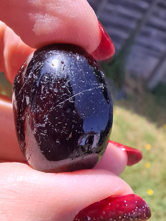 Black Tourmaline, Tumble Stone, Crystal (Ref: T217)