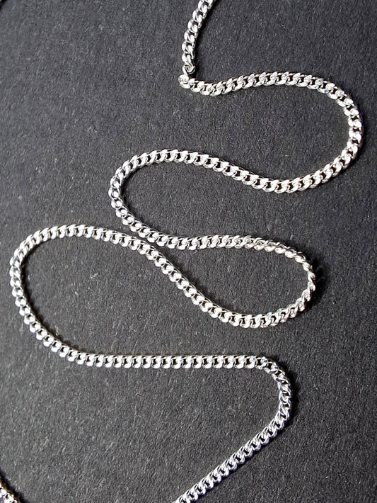 Curb Diamond cut, 0.9mm, 20 inch, 925 Silver CHAIN (Ref: chain-4)