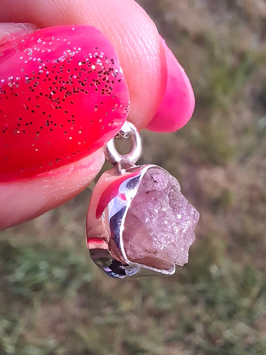 Pink Tourmaline Pendant, 925 Silver, Crystal (Ref: PT72)