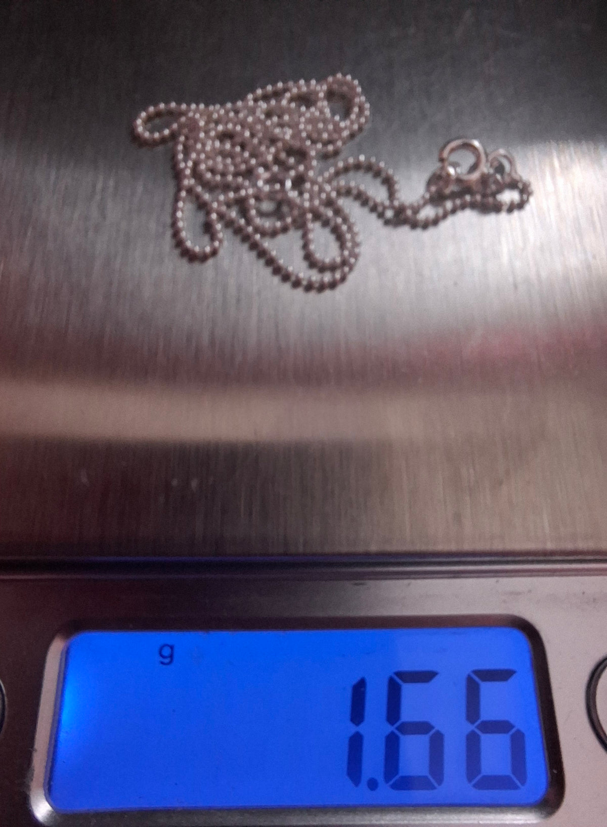 Bead Round, 1.0mm, 18 inch, 925 Silver CHAIN (Ref chain-3)