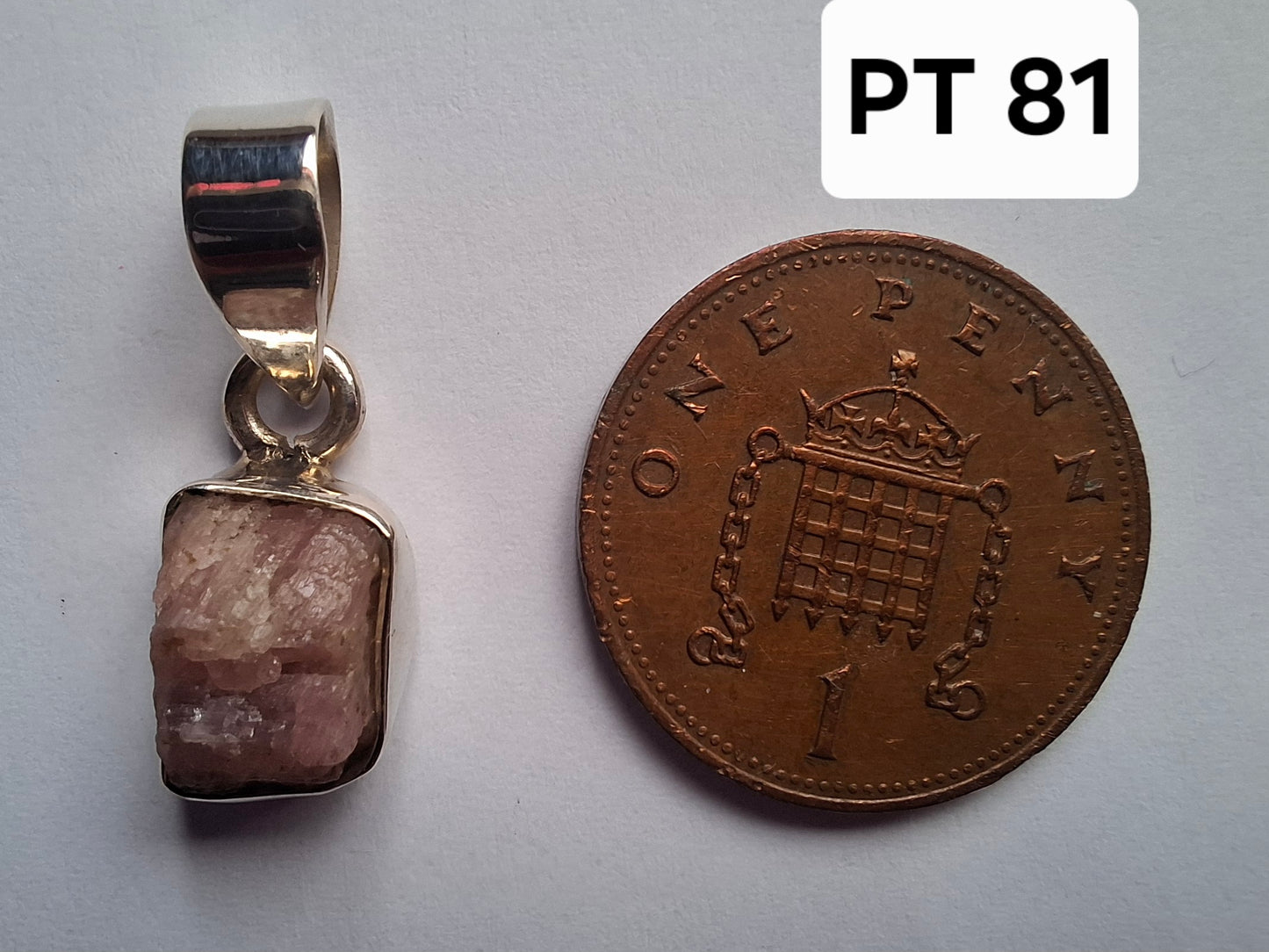 Pink Tourmaline Pendant, 925 Silver, Crystal (Ref: PT81)