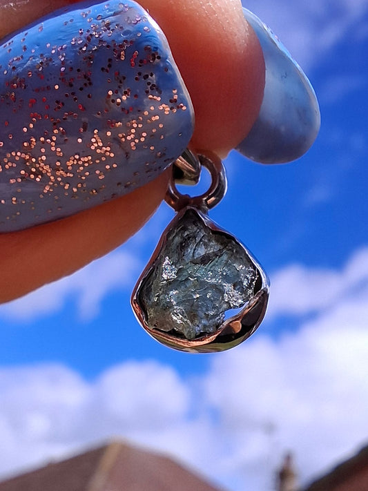 Moldavite Pendant, 925 Silver, Tektite (Ref: P81)