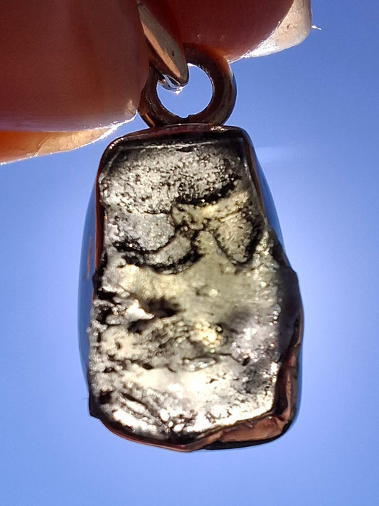 Moldavite Pendant, 925 silver, Tektite (Ref: P4)