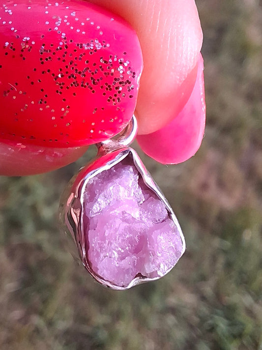 Pink Tourmaline Pendant, 925 Silver, Crystal (Ref: PT10)