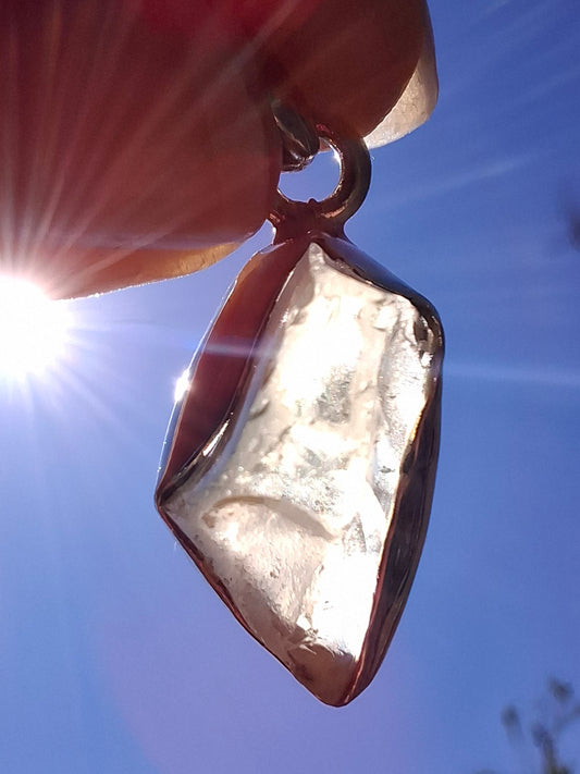 Libyan Desert Glass Pendant, 925 Silver, Tektite (Ref: LP97)