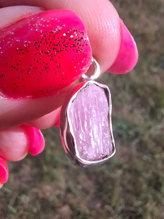 Pink Tourmaline Pendant, 925 Silver, Crystal (Ref: PT69)