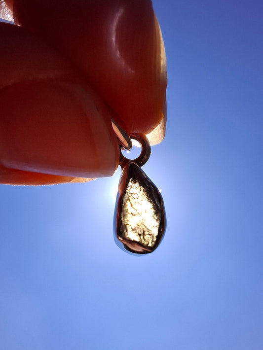 Moldavite Pendant, 925 Silver, Tektite (Ref: P32)