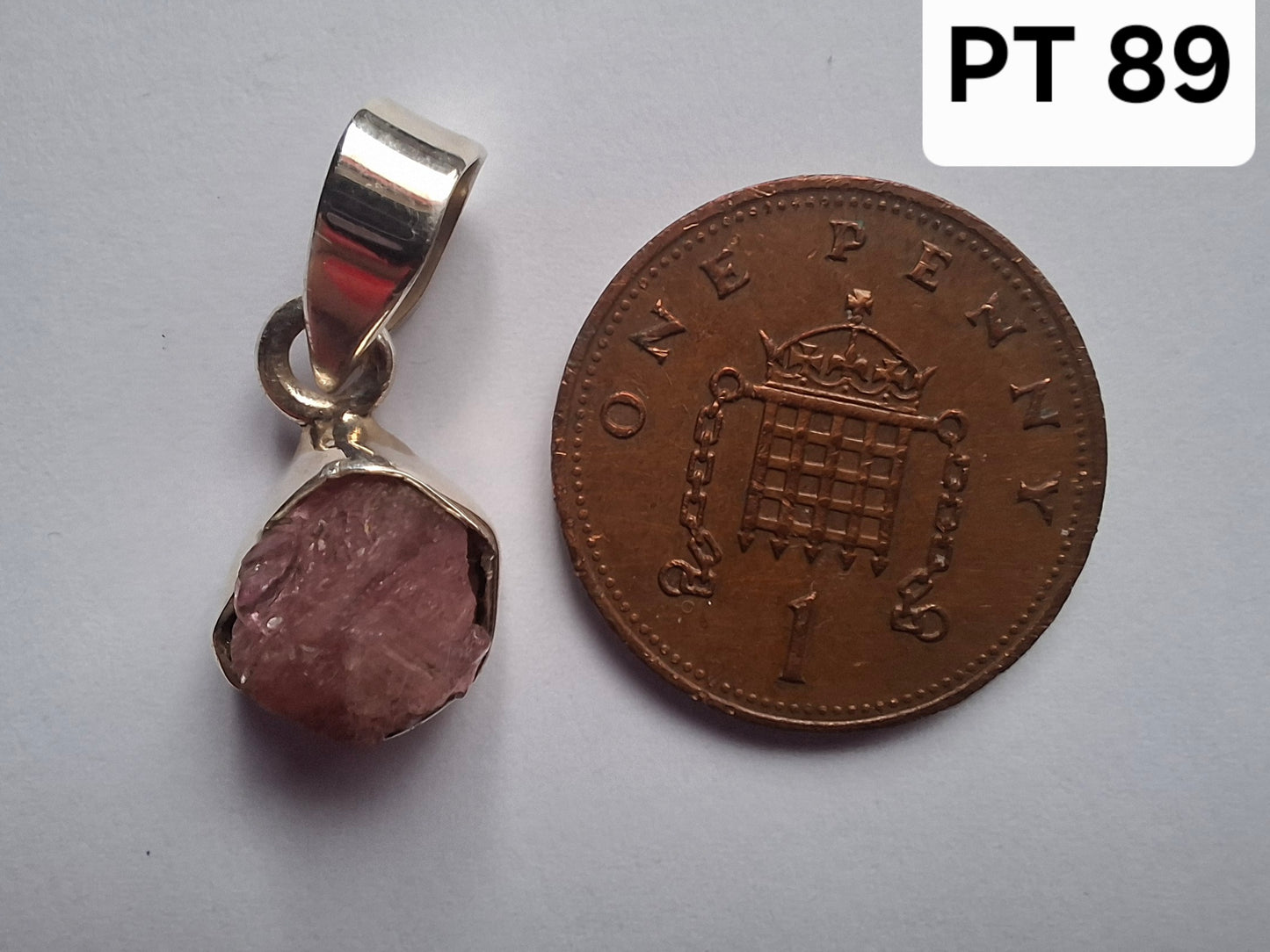 Pink Tourmaline Pendant, 925 Silver, Crystal (Ref: PT89)