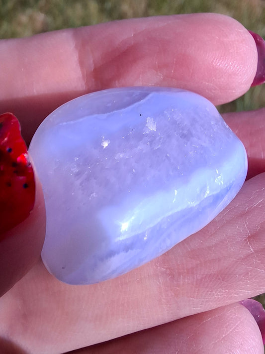 Blue Lace Agate, Tumble Stone, Crystal (Ref: T145)