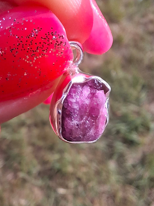 Pink Tourmaline Pendant, 925 Silver, Crystal (Ref: PT18)