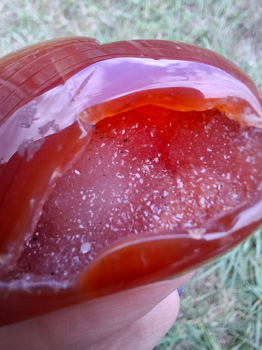 Druzy Carnelian Heart, Crystal (Ref:DCH2)