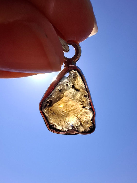 Moldavite Pendant, 925 silver, Tektite (P5)
