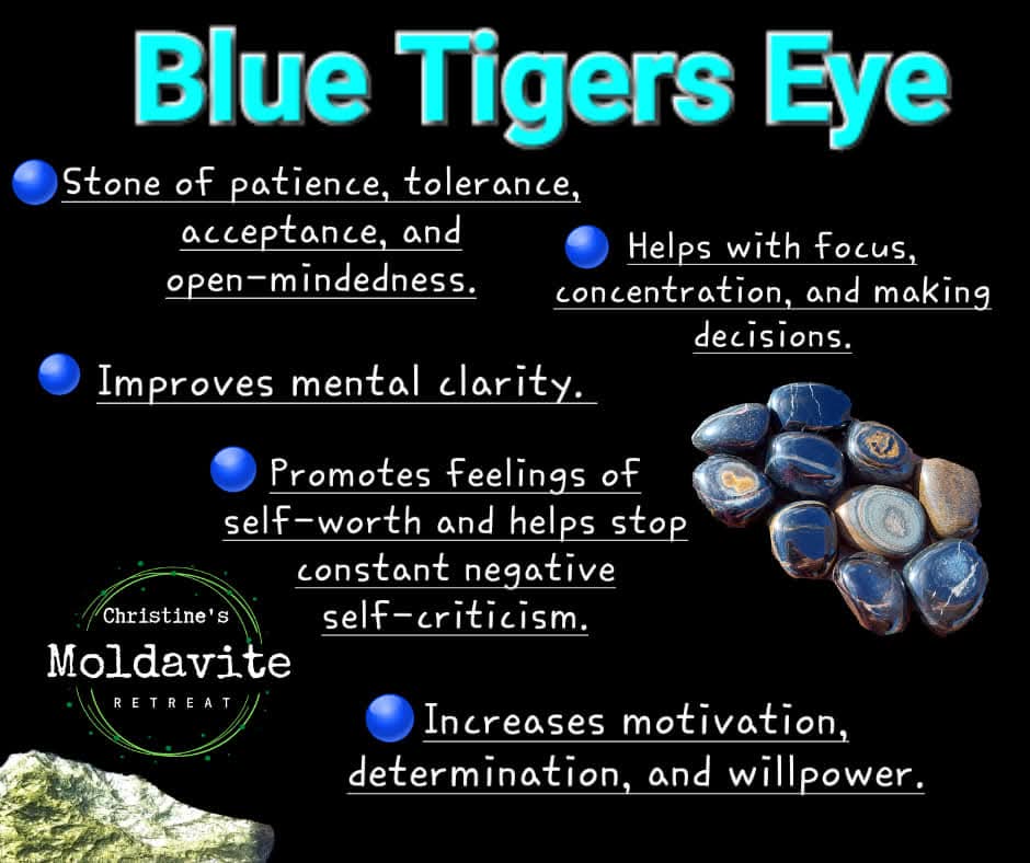 Blue Tigers Eye, Tumble Stone, Crystal (Ref: T21)