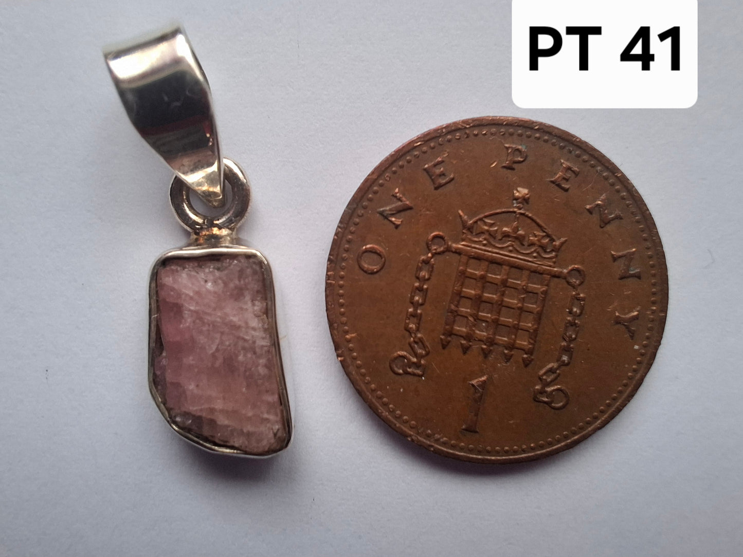 Pink Tourmaline Pendant, 925 Silver, Crystal (Ref: PT41)