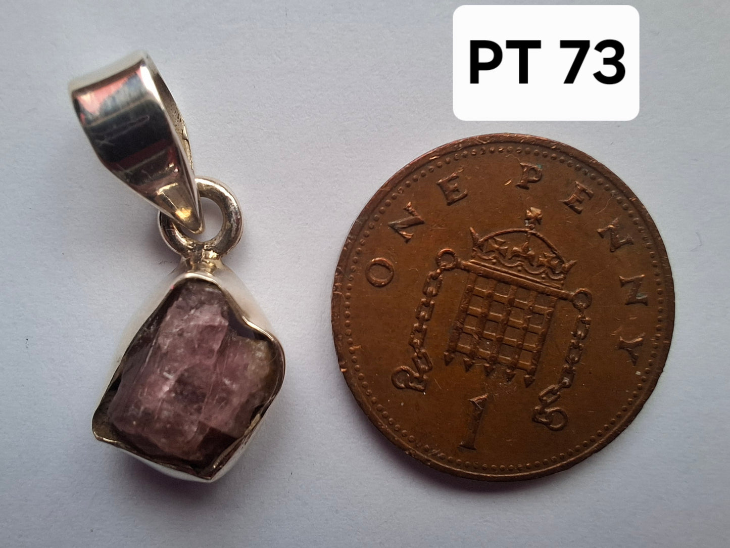 Pink Tourmaline Pendant, 925 Silver, Crystal (Ref: PT73)