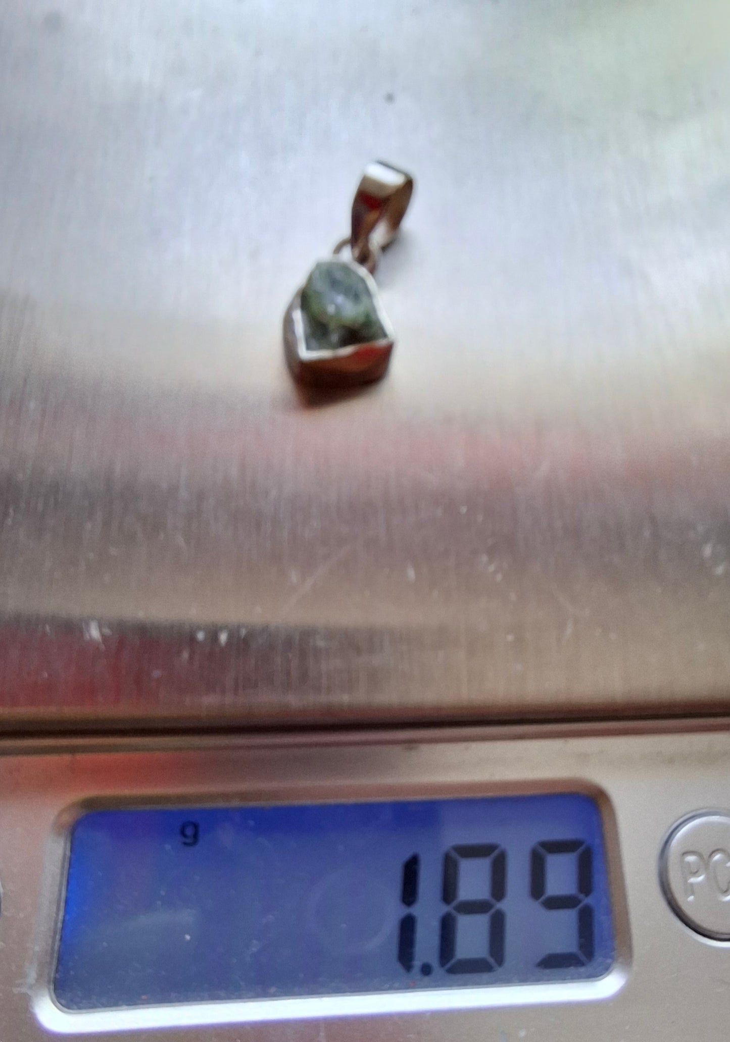 Green Tourmaline Pendant, 925 Silver, Crystal (Ref: GT9)