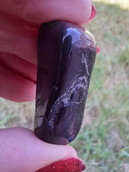 Black Tourmaline, Tumble Stone, Crystal (Ref: T222)