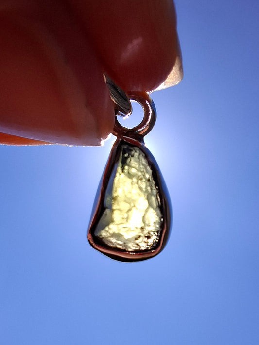 Moldavite Pendant, 925 Silver, Tektite (Ref: P51)