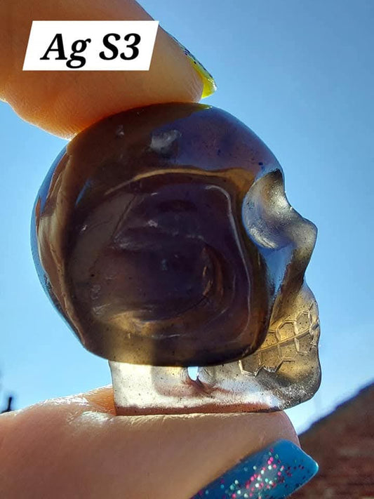 Agni Manitite SKULL Carving, 13.06g, Crystal (Ref: Ag S3)