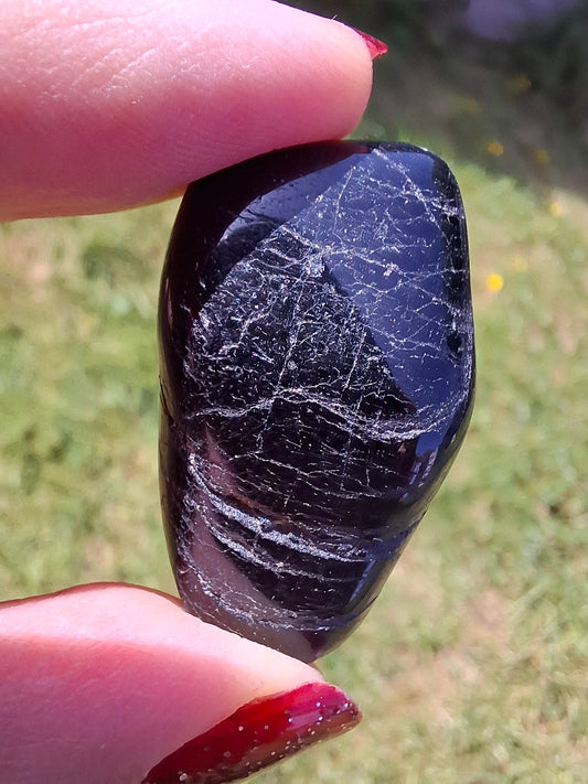 Black Tourmaline, Tumble Stone, Crystal (Ref: T216)