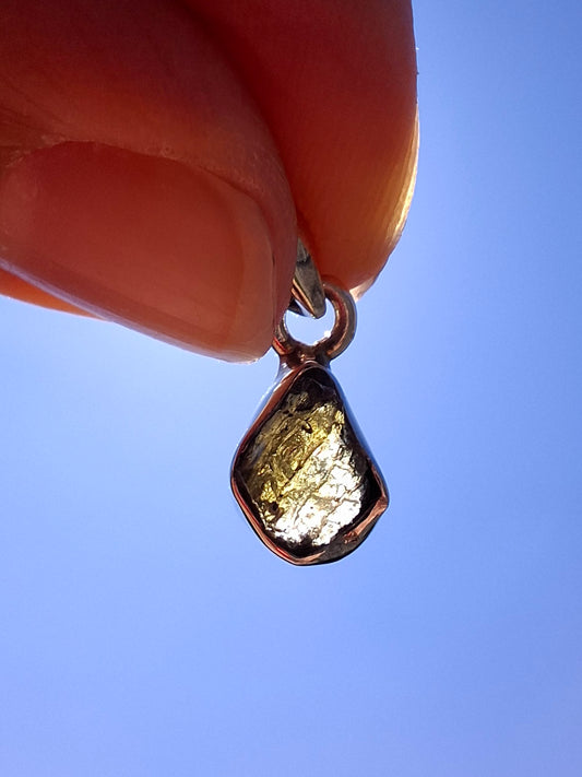 Moldavite Pendant, 925 Silver, Tektite (Ref: P29)