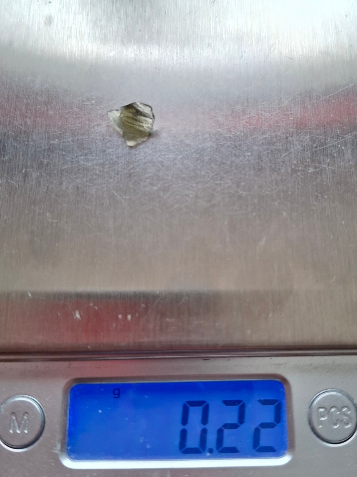 Moldavite small Piece, 0.22g, Tektite (Ref: 1522)