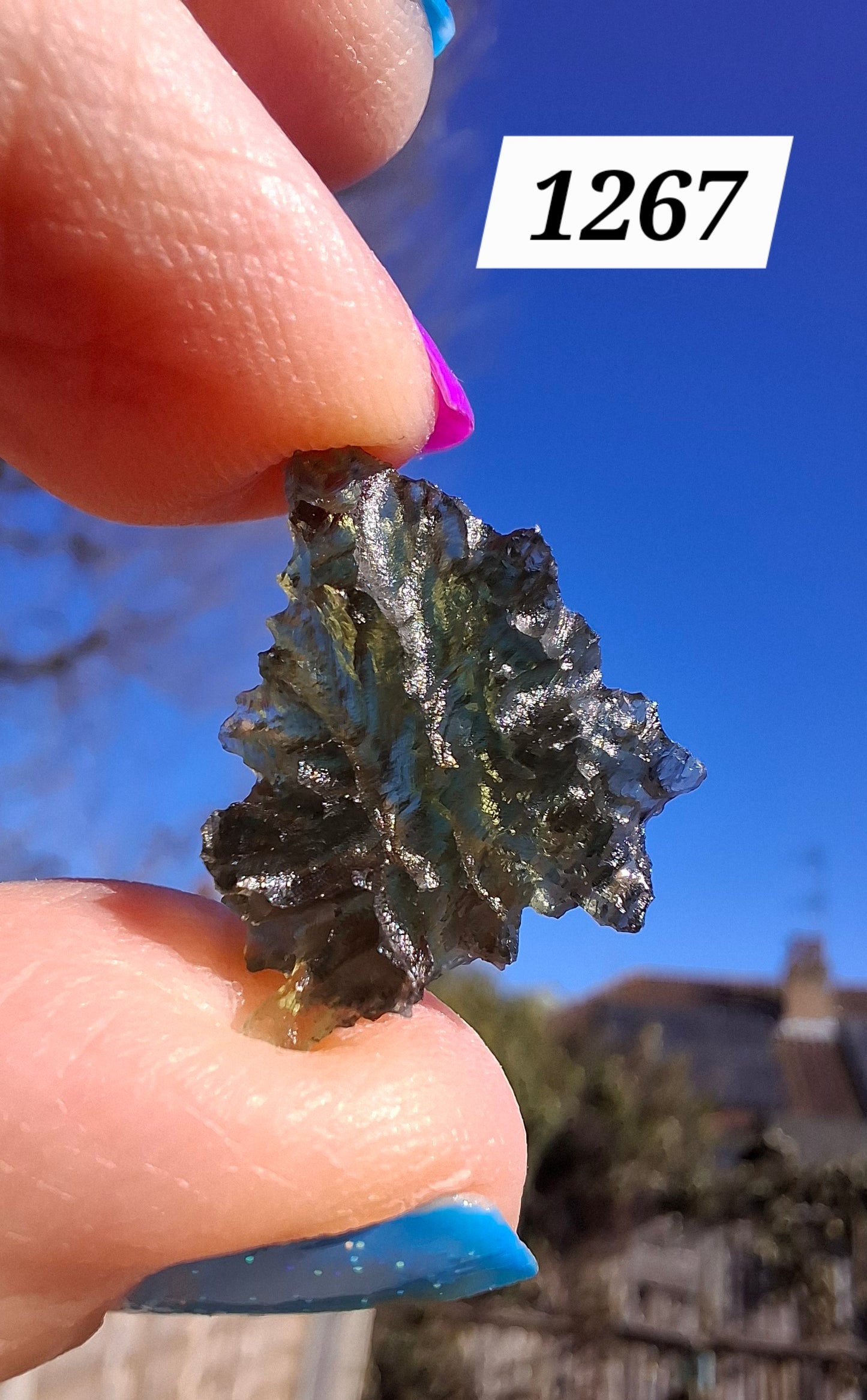 Moldavite Piece, JEZKOVNA BESEDNICE, 1.46g, Tektite (Ref: 1267)