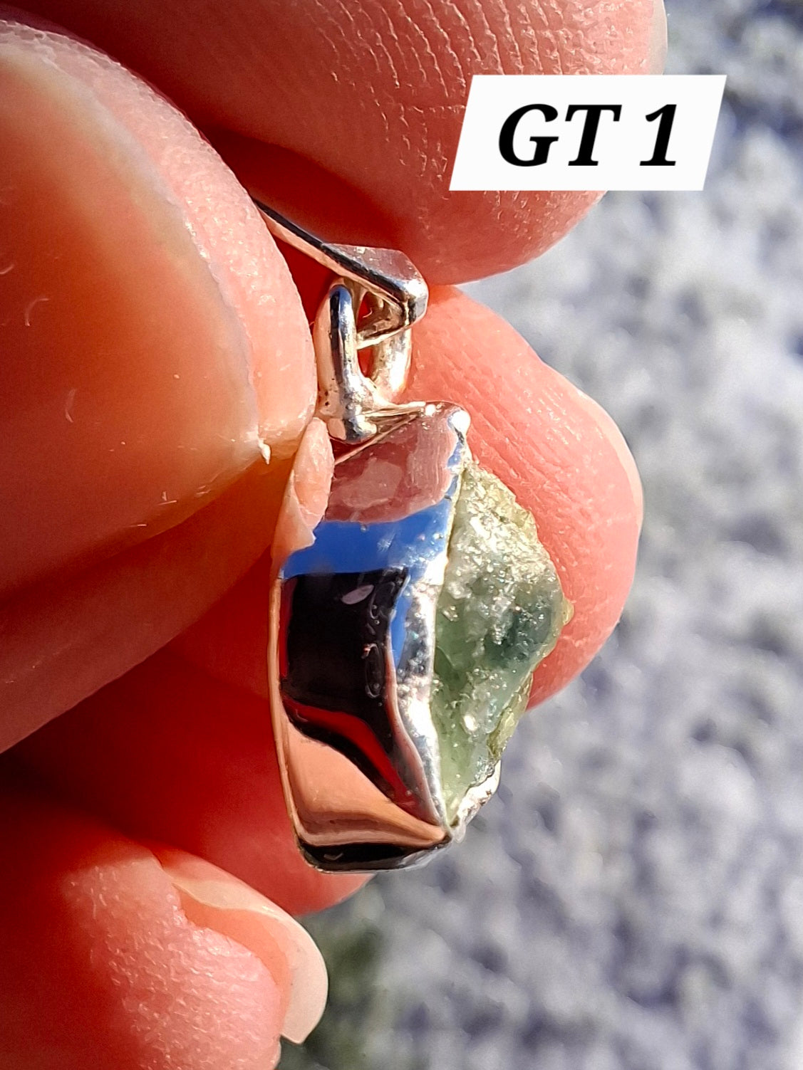 Green Tourmaline Pendant, 925 Silver, Crystal (Ref: GT1)