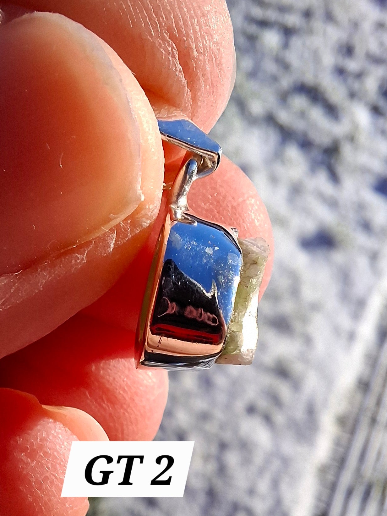 Green Tourmaline Pendant, 925 Silver, Crystal (Ref: GT2)