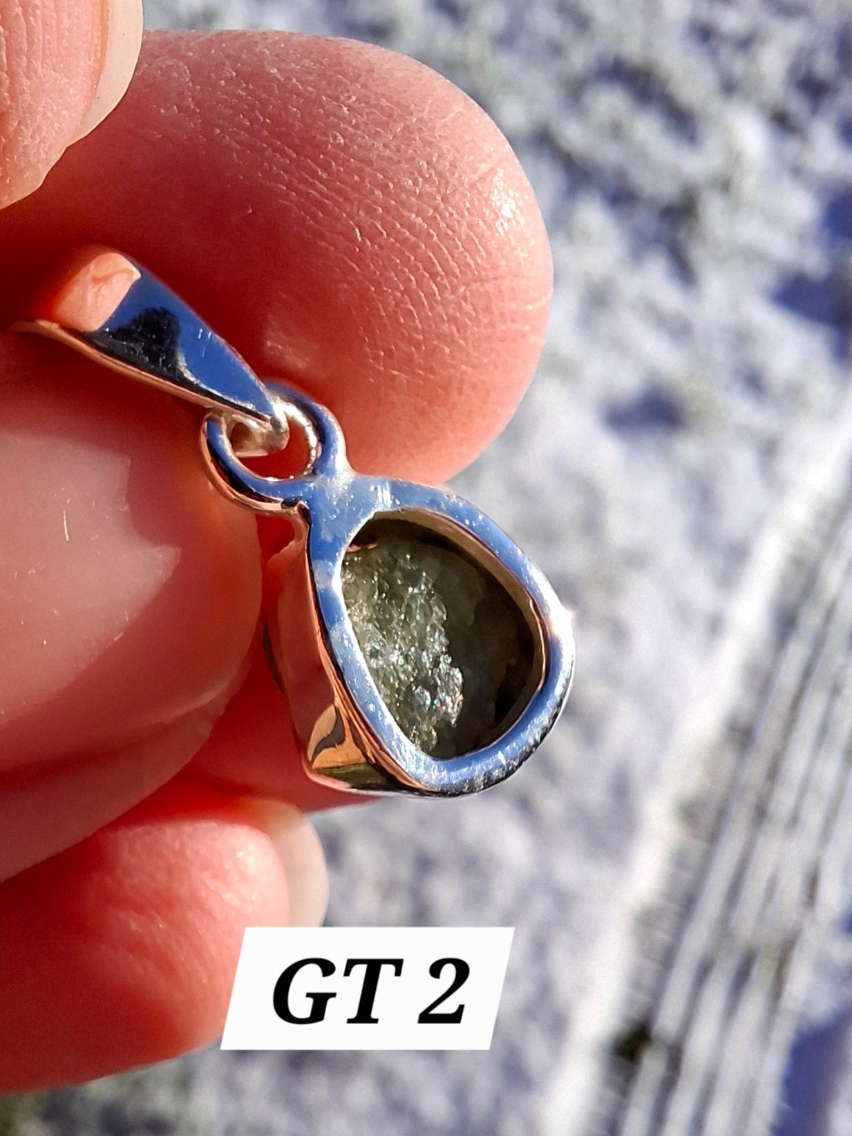 Green Tourmaline Pendant, 925 Silver, Crystal (Ref: GT2)