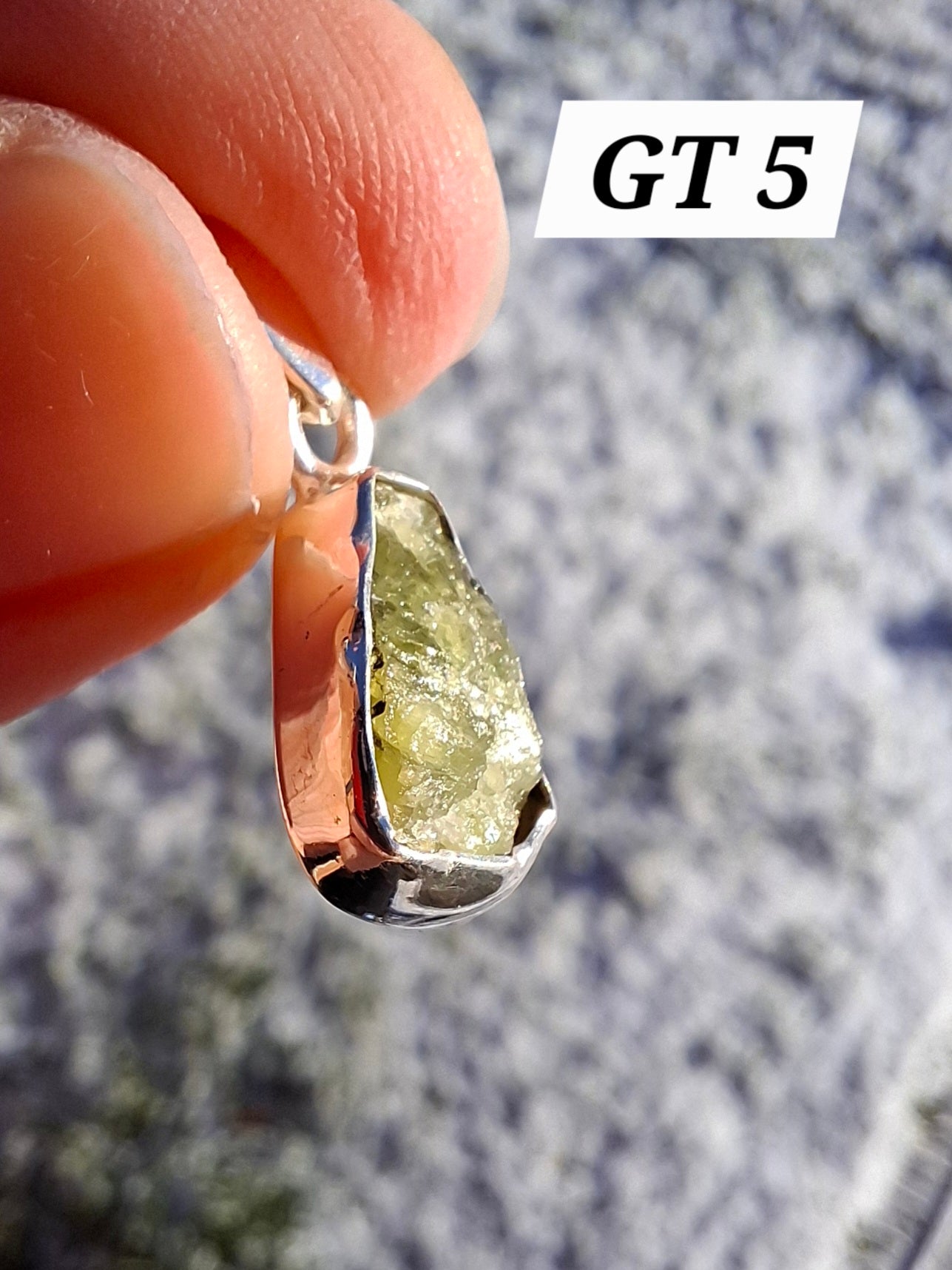 Green Tourmaline Pendant, 925 Silver, Crystal (Ref: GT5)