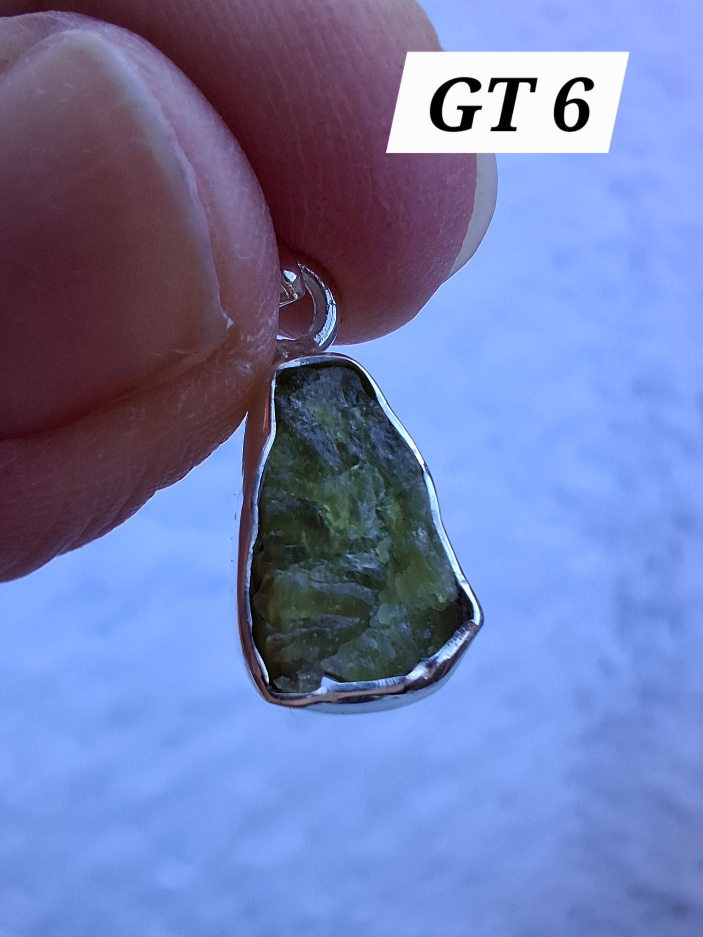 Green Tourmaline Pendant, 925 Silver, Crystal (Ref: GT6)