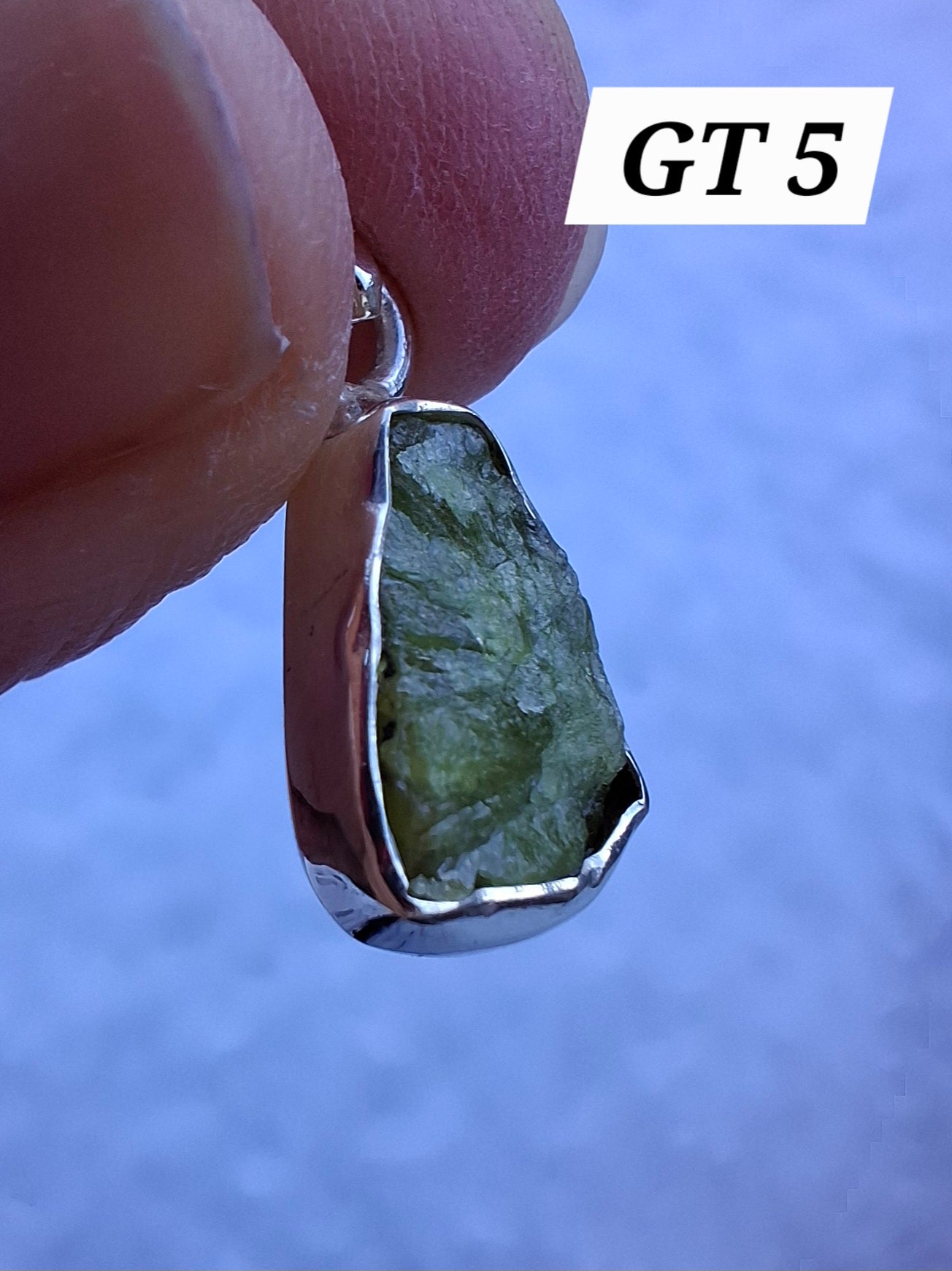 Green Tourmaline Pendant, 925 Silver, Crystal (Ref: GT5)