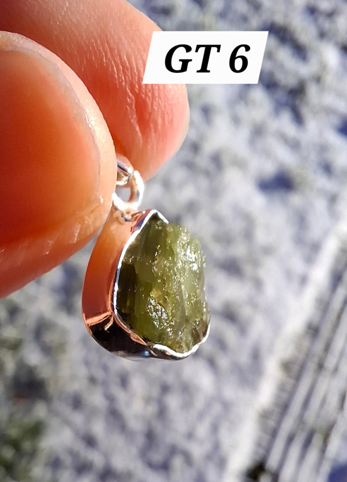 Green Tourmaline Pendant, 925 Silver, Crystal (Ref: GT6)