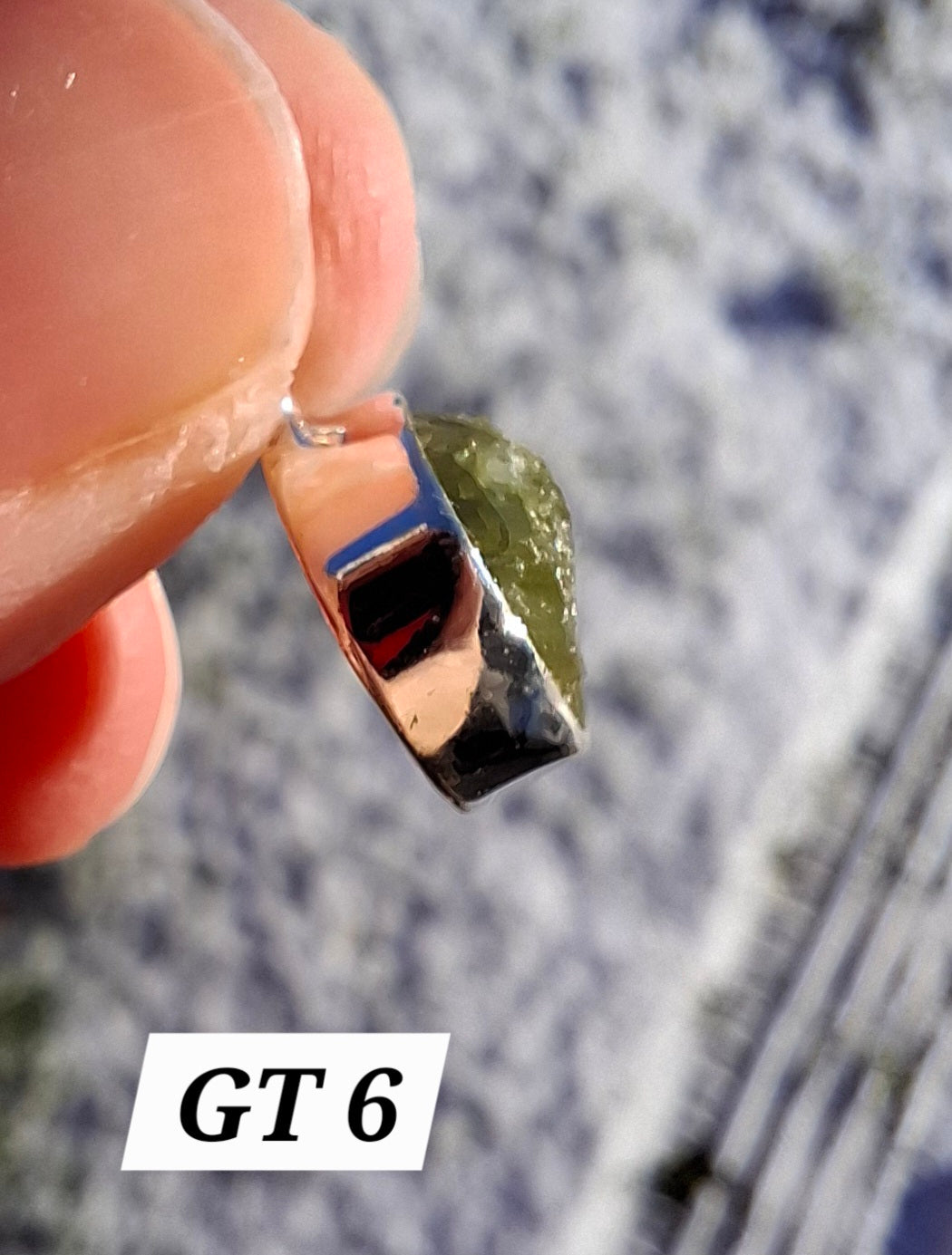 Green Tourmaline Pendant, 925 Silver, Crystal (Ref: GT6)