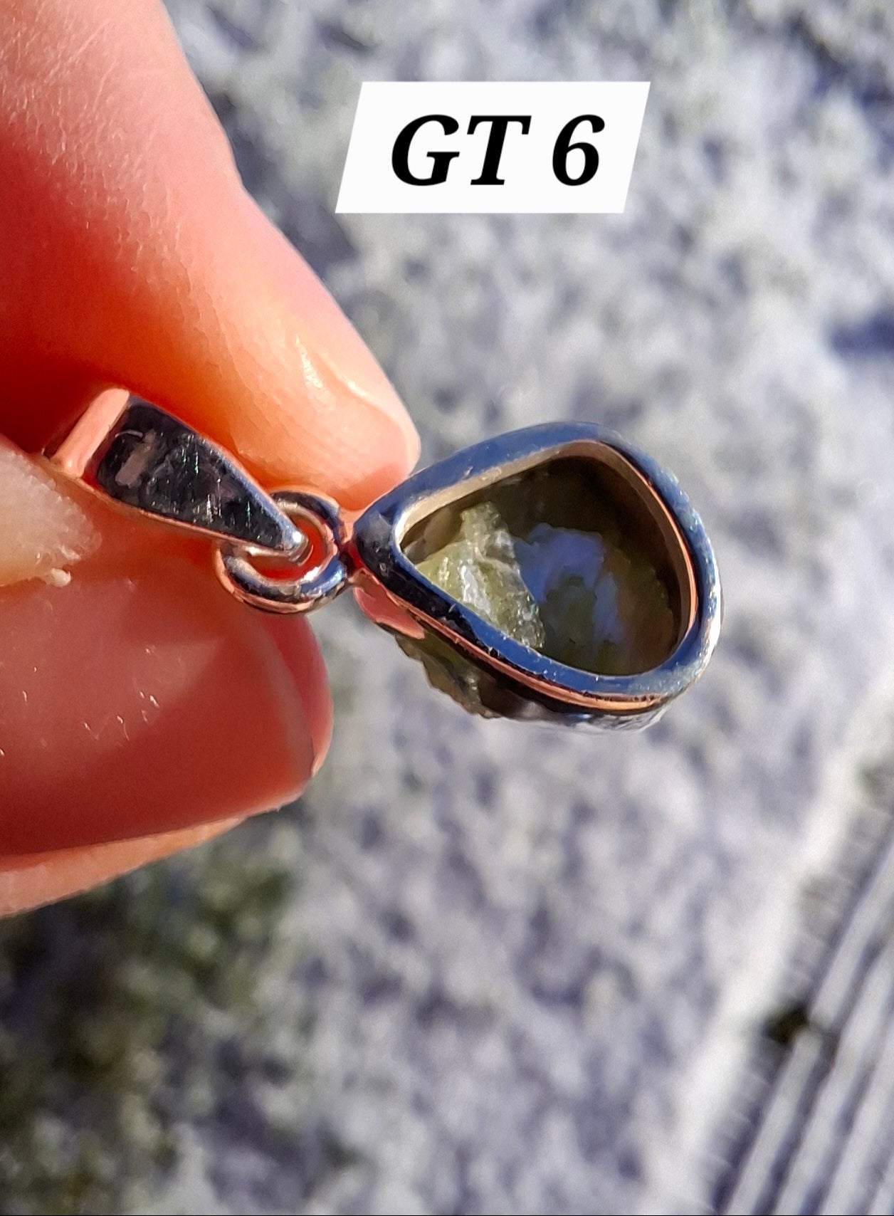 Green Tourmaline Pendant, 925 Silver, Crystal (Ref: GT6)