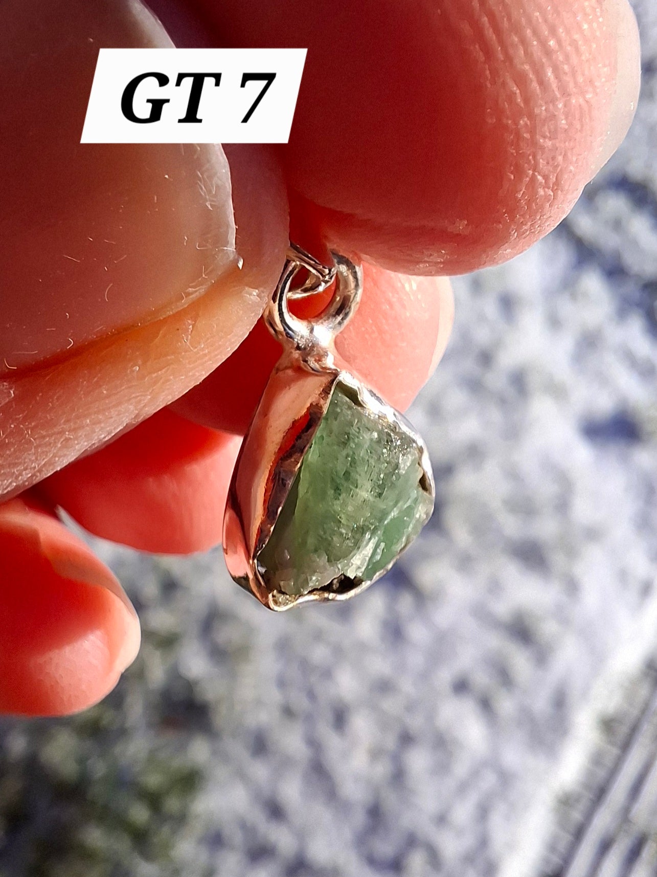 Green Tourmaline Pendant, 925 Silver, Crystal (Ref: GT7)