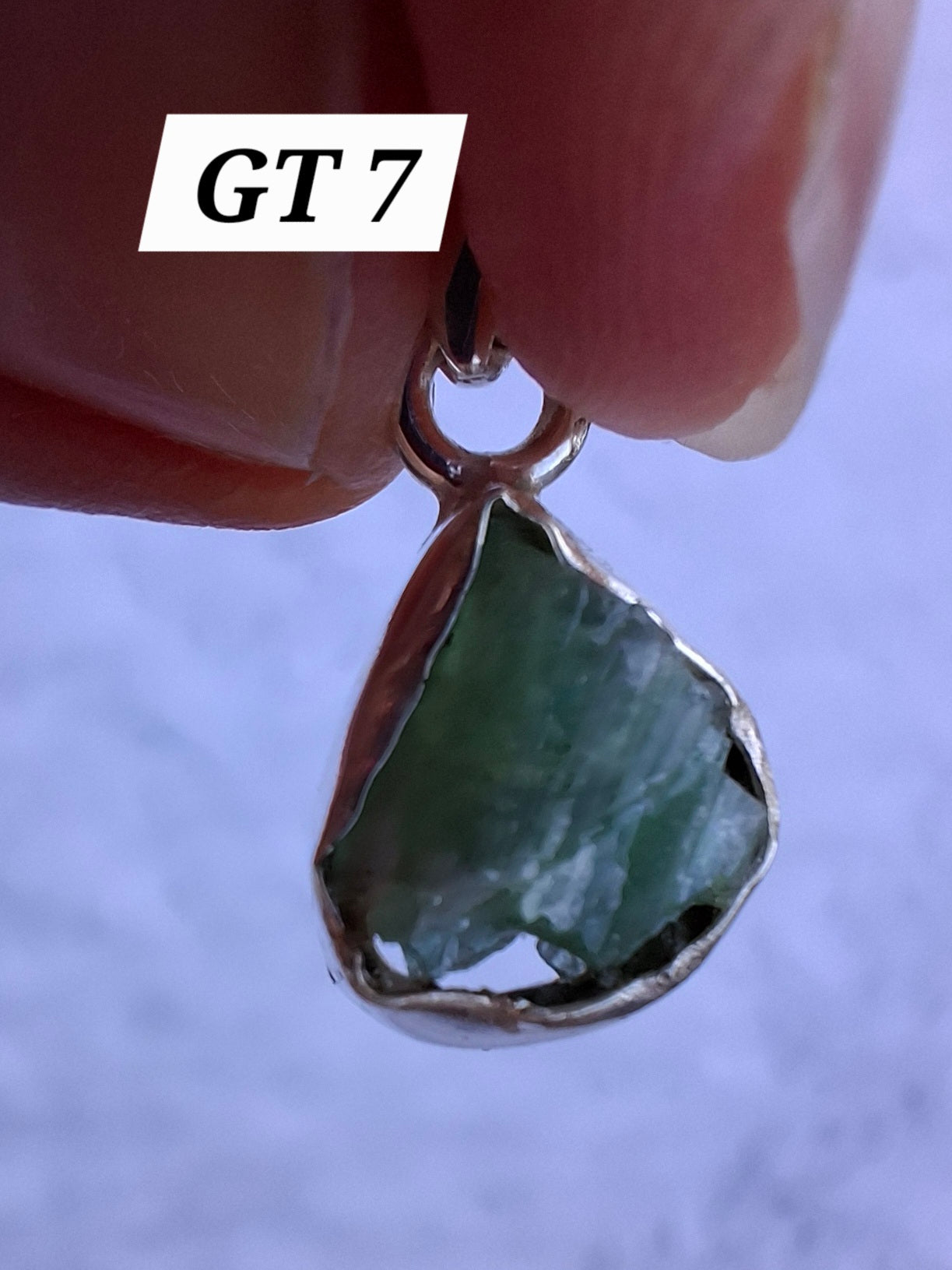 Green Tourmaline Pendant, 925 Silver, Crystal (Ref: GT7)