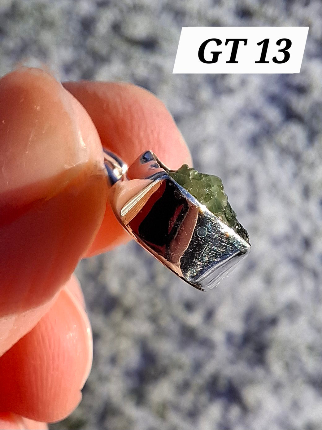 Green Tourmaline Pendant, 925 Silver, Crystal (Ref: GT13)