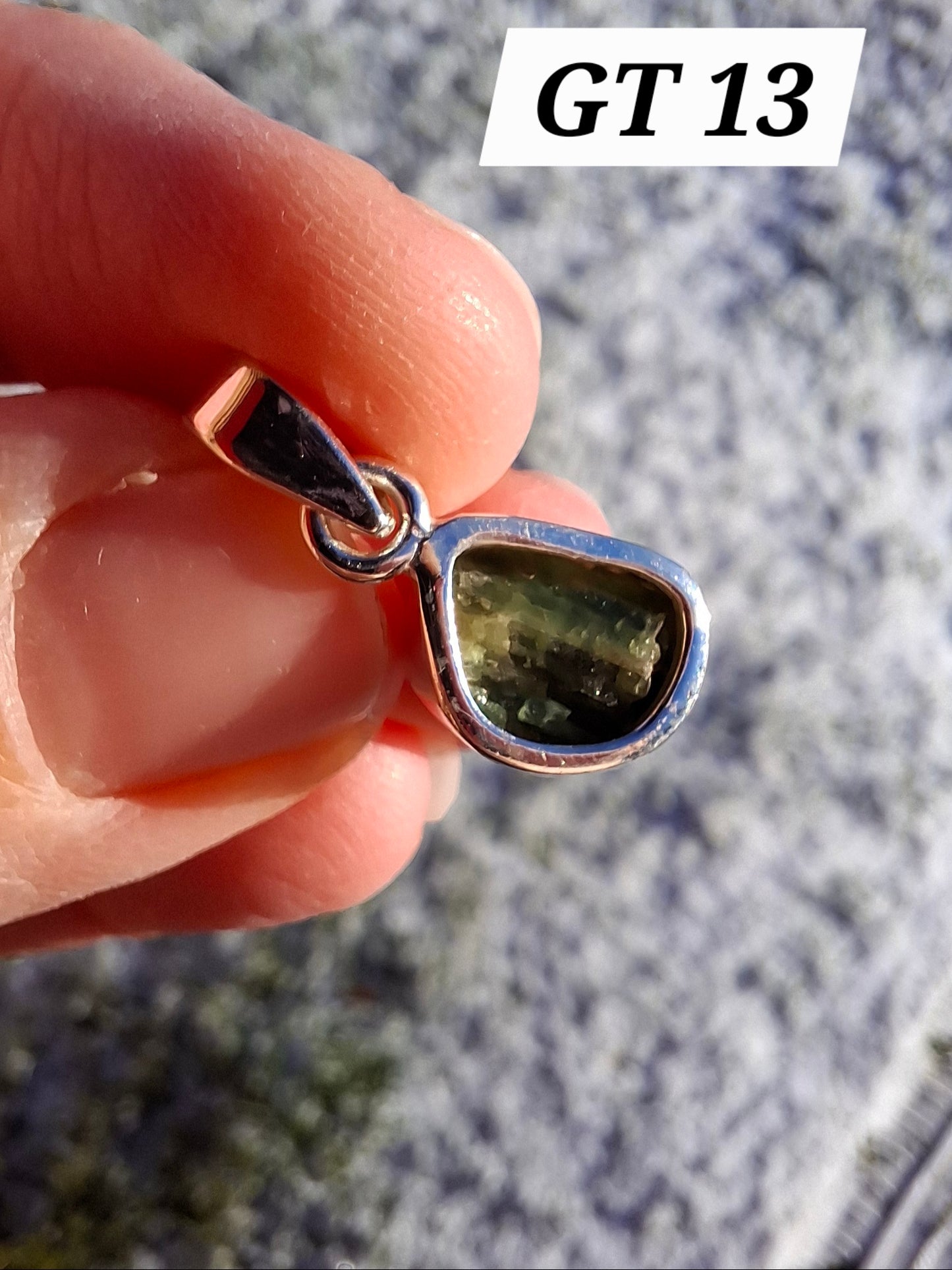 Green Tourmaline Pendant, 925 Silver, Crystal (Ref: GT13)